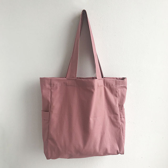 보부상에코백 무지캔버스백 포켓 숄더백 마카롱에코백 피글렛