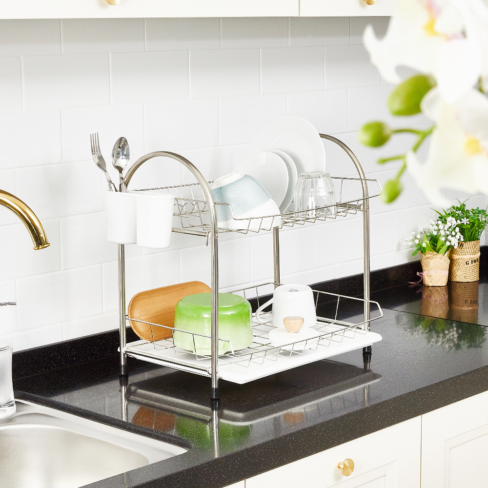 할메이드 베이직 싱크대 주방 스텐 그릇 선반 식기건조대 2단