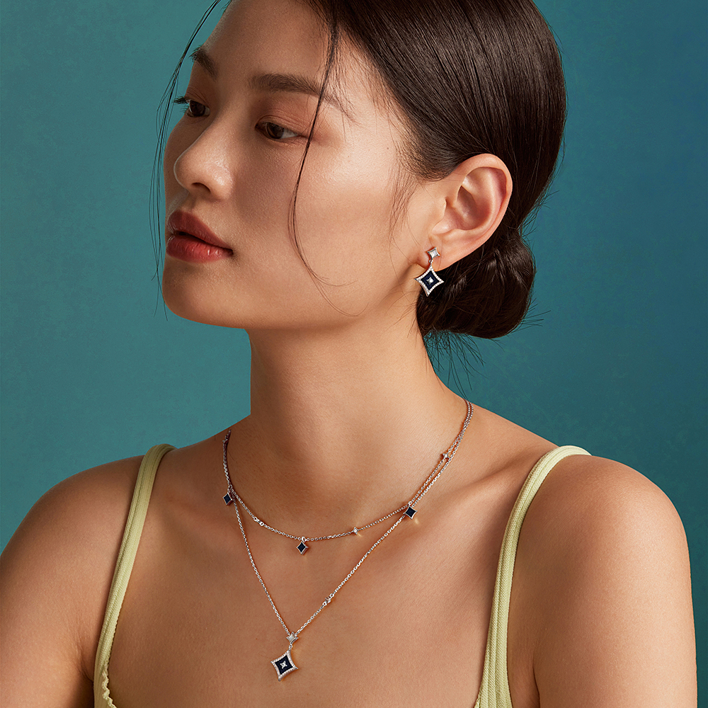 롤라로즈 Starry 블루 샌드스톤 실버 드롭목걸이 LR50111 이미지 7