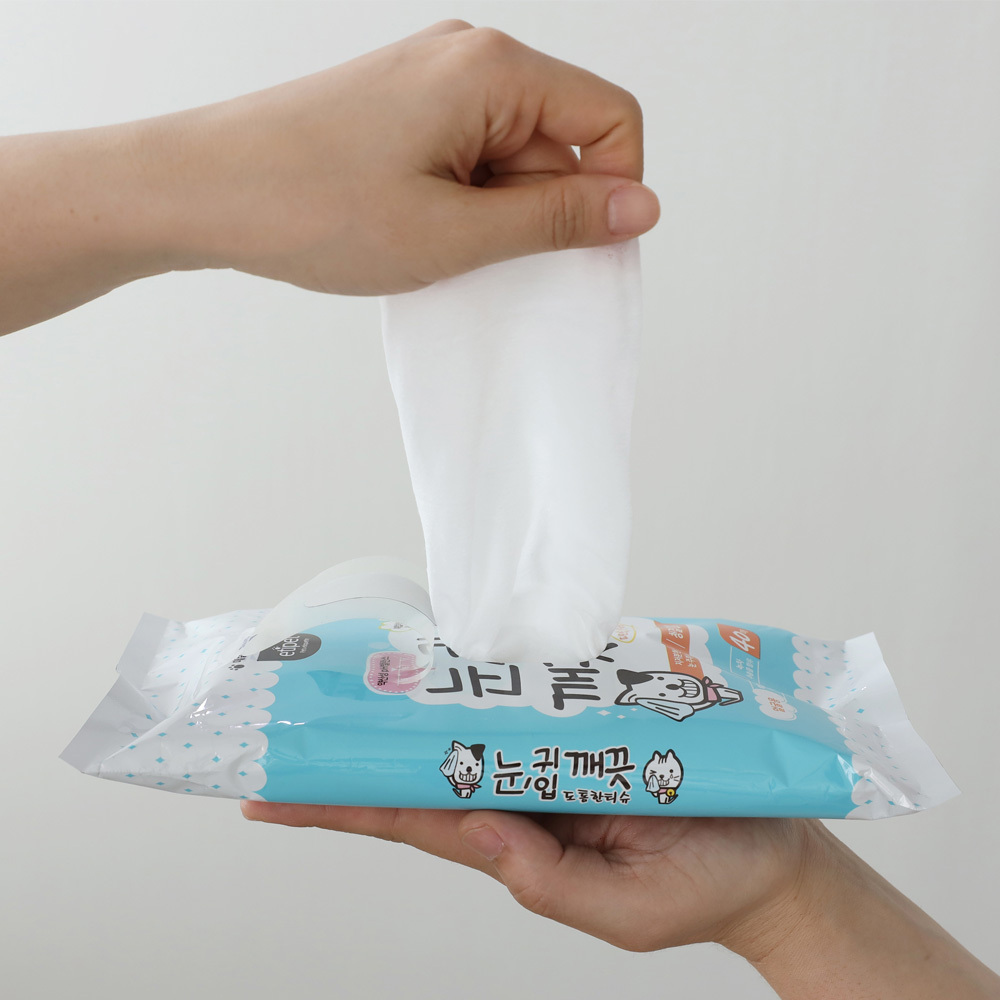 에티펫 강아지물티슈 눈귀입 깨끗 도톰한 티슈 40매 24개 - 상세 이미지 2