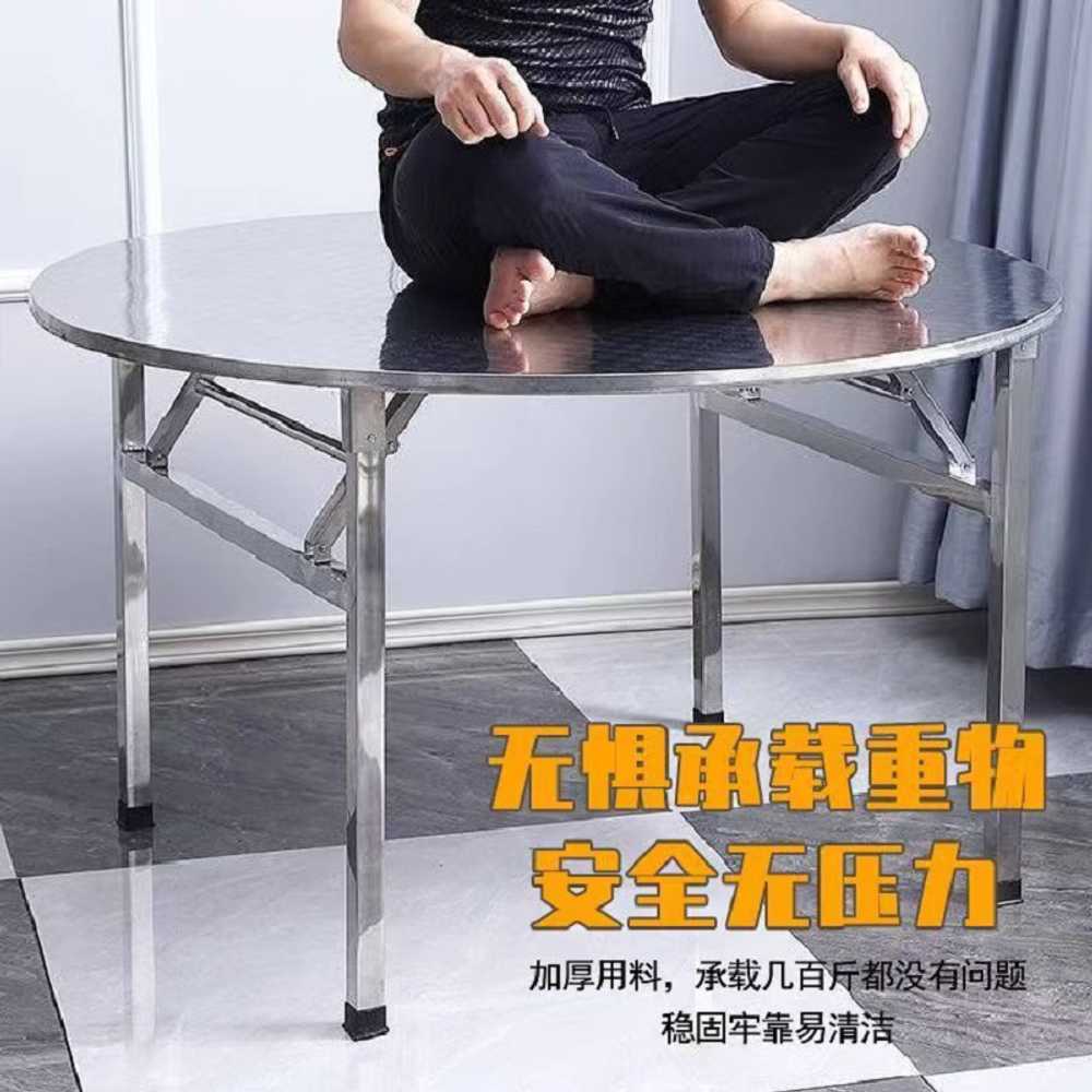스텐 원형테이블 카페 접이식 식당 실버 미니멀 포차 사각 90x55cm 접이식 - 상세 이미지 2