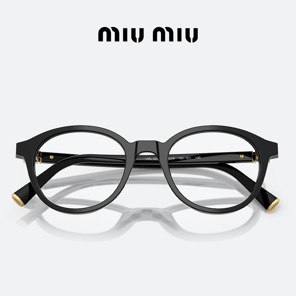 미우미우 안경 MIUMIU MU02WVF 16K1O1 블랙 라운드 뿔테 (입고예정) - 상세 이미지 3