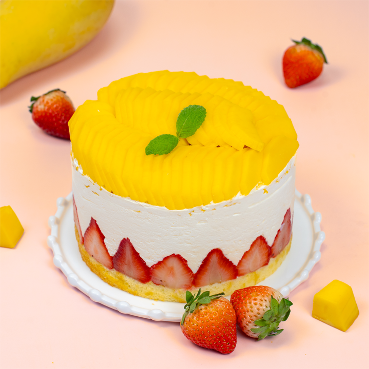 망고 딸기 케이크 1호 빅망딸다담 생 과일 디저트 생일 기념일 케익 전국 택배 배달 - 메인 이미지