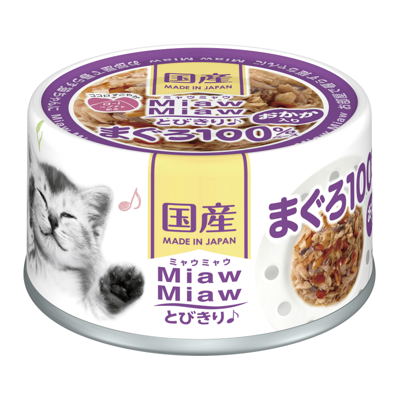 일본 참치 & 가쓰오부시 첨가 아이시아 MiawMiaw 토비키리 60g 고양이사료 - 상품 이미지