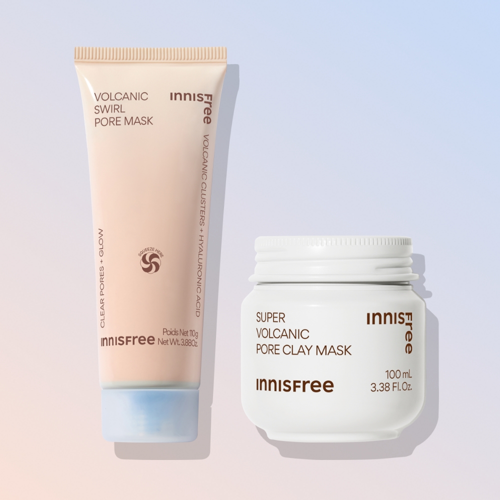 이니스프리 모공 2종세트 화산송이 모공 듀얼 마스크 110g + 수퍼 화산송이 모공 마스크 100mL 제품 이미지