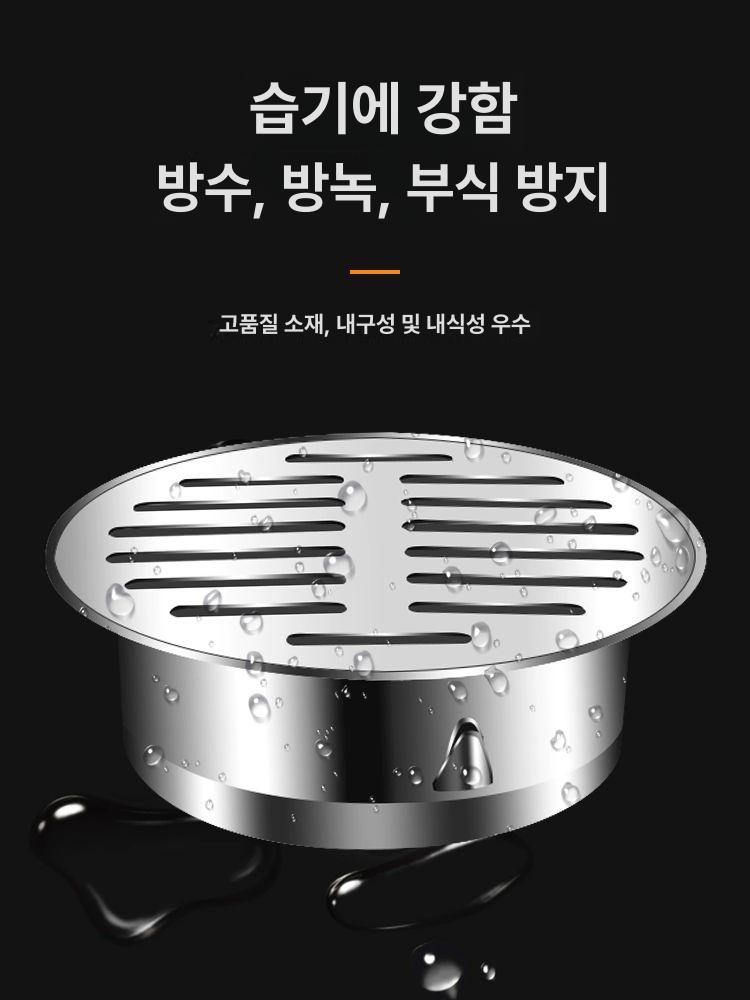 루프드레인 우수 덮개 배관 소제구 발코 하수로 원형 110PVC 있는 캡 304 강화 메시 - 상세 이미지 4