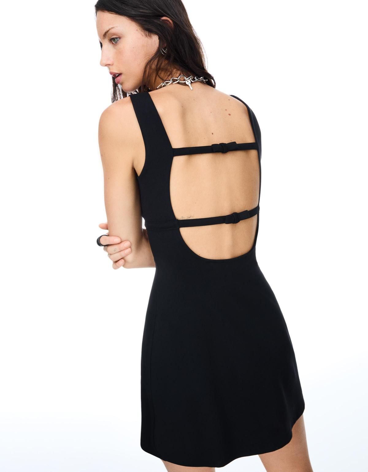 버쉬카 페미닌 리본포인트 블랙 미니 원피스 5588/360 BLACK - 상세 이미지 5