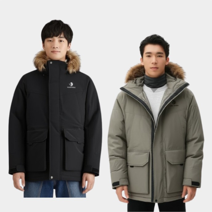 블랙야크 남성 겨울 동절 미들기장 네오볼 덕다운 아웃도어 패딩 다운점퍼 - 상품 이미지