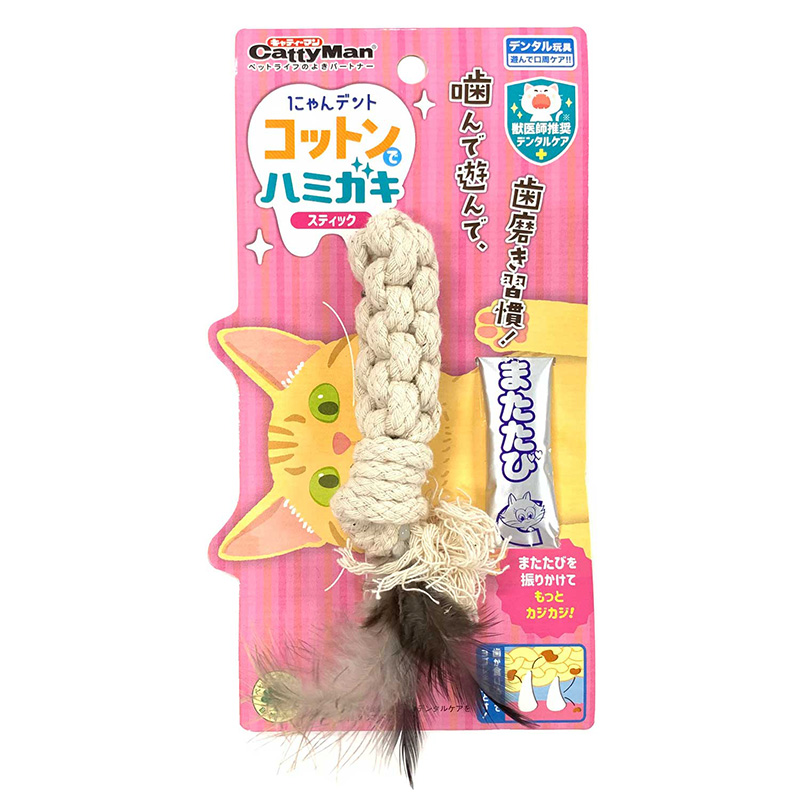 일본 냥덴트 코튼 양치 스틱 고양이용 도기맨 하야시 - 상품 이미지