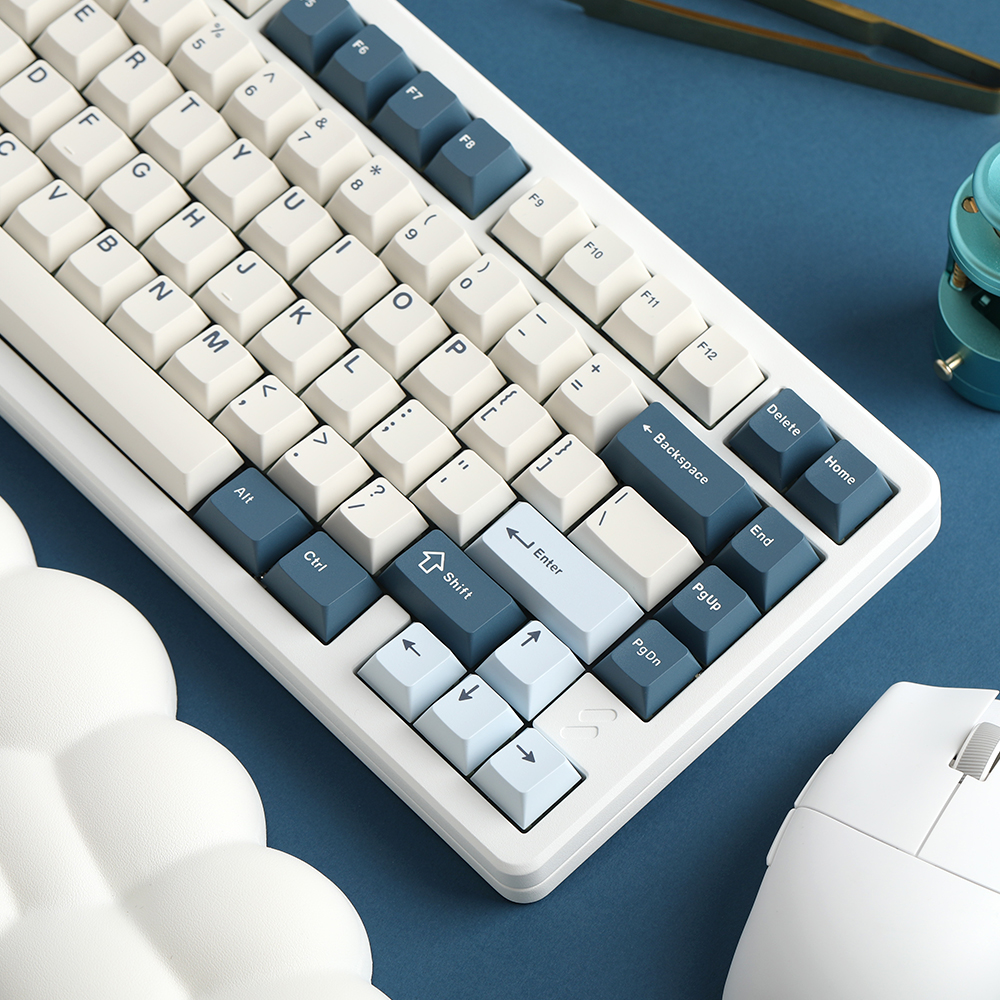 SPM 3색조합 PBT 이중사출 영문 키캡 130키 커스텀키보드 교체용 포터리블루