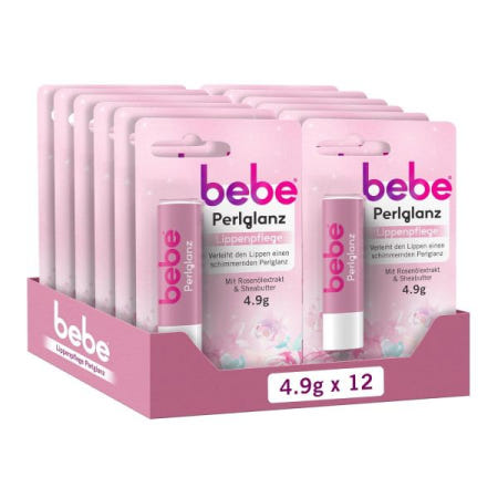 [해외]bebe 베베 펄센트 립 (12 x 4.9 g) 로즈 오일 출물과 쉐어버터가 함유되어 은은하게 빛나는 펄 빛의 입술을 선사하는 스틱 [B0B3ZQ57KP]