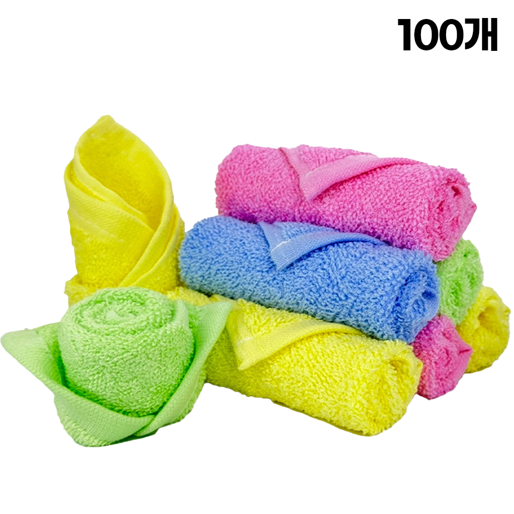 상품컴퍼니 100%천연 대나무행주 죽섬유행주 색상랜덤 100개, 26cm, 랜덤 - 상세 이미지 2