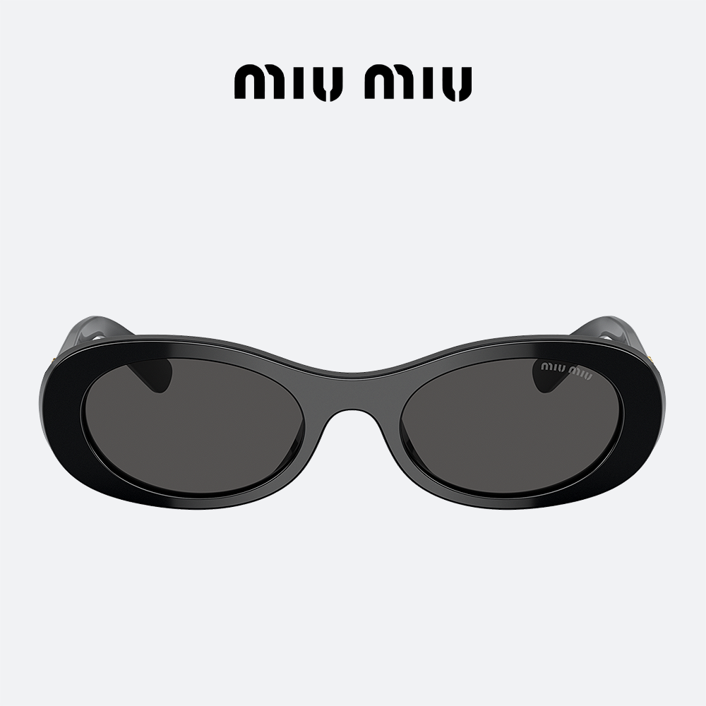 미우미우 선글라스 MIUMIU MU06ZS 1AB5S0 블랙 오벌 뿔테 - 상품 이미지