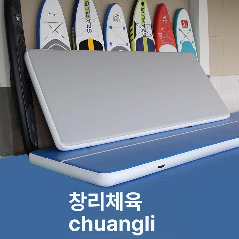 체육관 에어 매트 메모 훈련 체육 주짓수 유도 체조 2x3X 0.2m 블루화이트스트라이프 - 상세 이미지 4