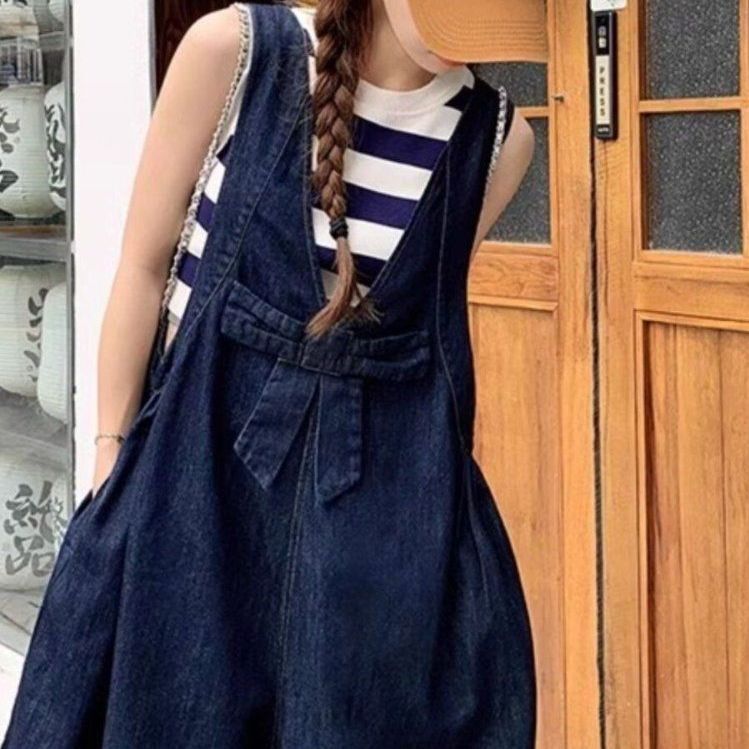 진청 데님 멜빵원피스 반바지 점프수트 bying24 - 상세 이미지 2