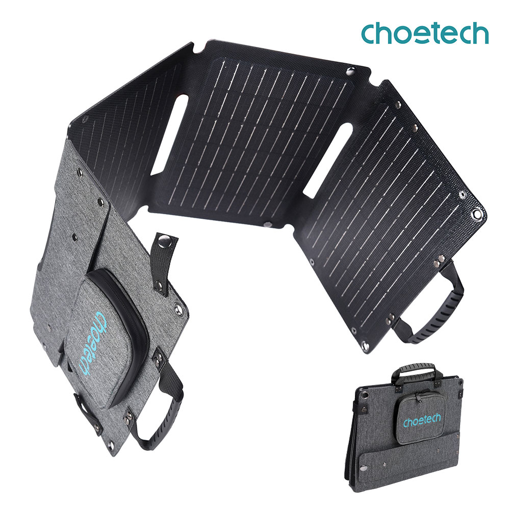 초텍 40W 휴대용 태양광 충전기 캠핑용 접이식 패널 보조배터리 SC006 제품 이미지