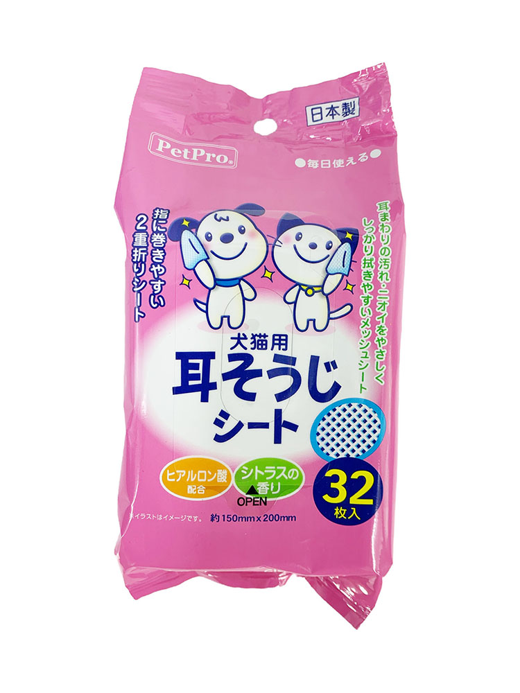 일본 고양이 펫 프로 재팬 귀 청소 시트 32매입 - 메인 이미지