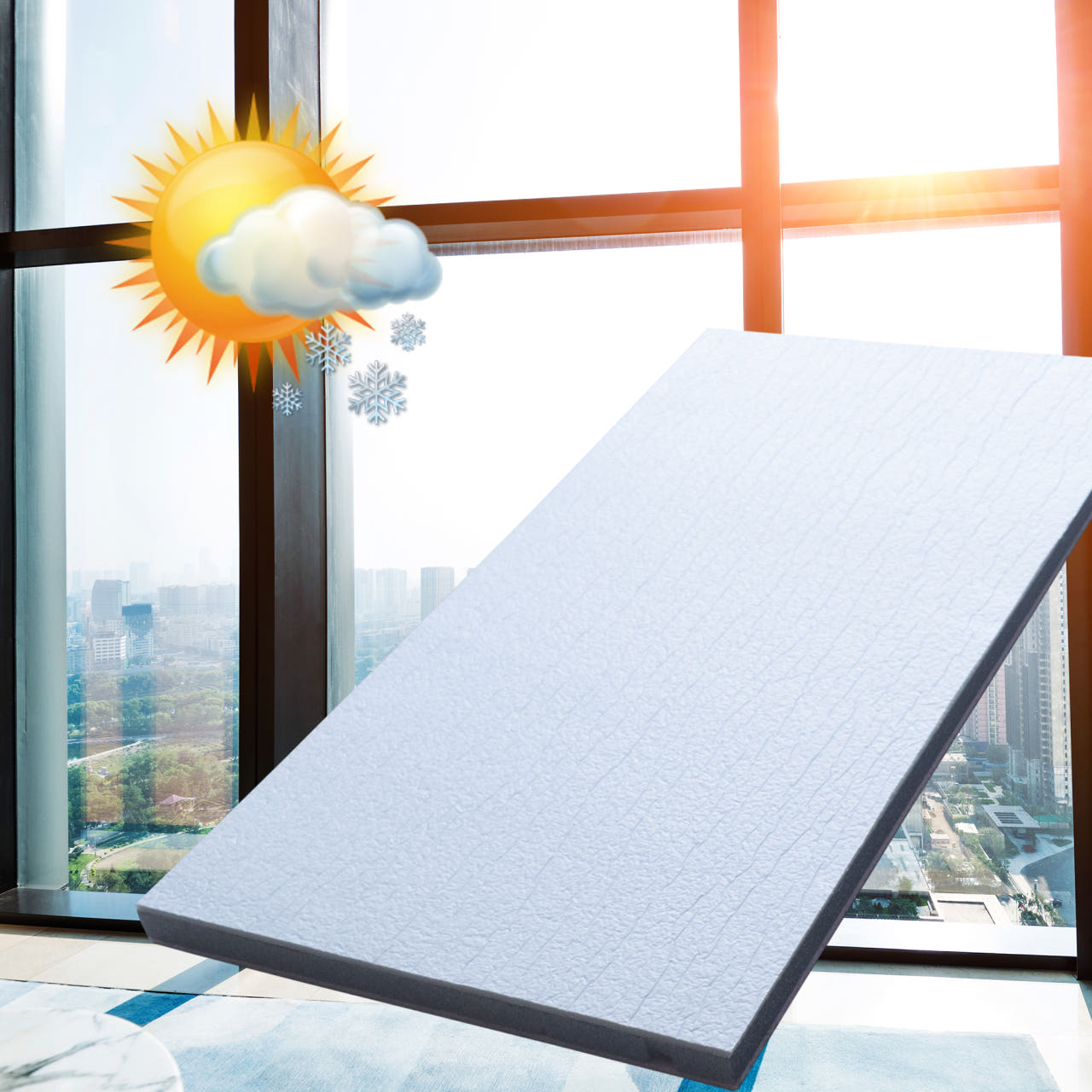 사무실 베란다 창문 햇빛가리개 아이소핑크 주문제작