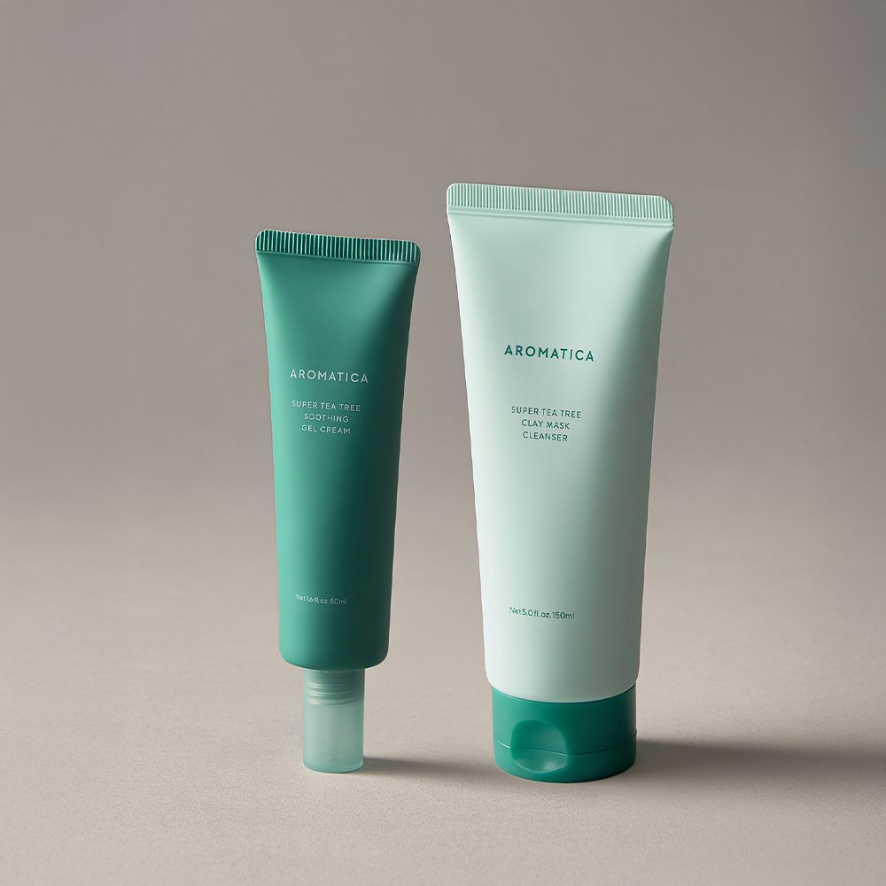 아로마티카 슈퍼 티트리 클레이 마스크 팩 클렌저 150ML + 젤 크림 50ml SET - 메인 이미지