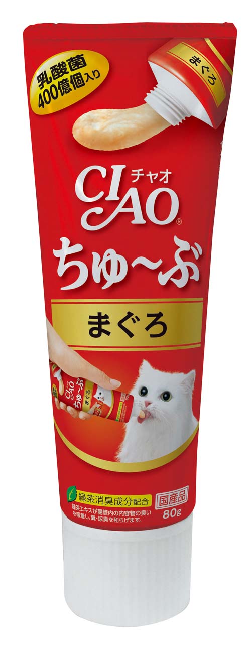 일본 참치 이나바 펫푸드 CIAO 챠오 츄브 튜브 80g 고양이사료 - 상품 이미지