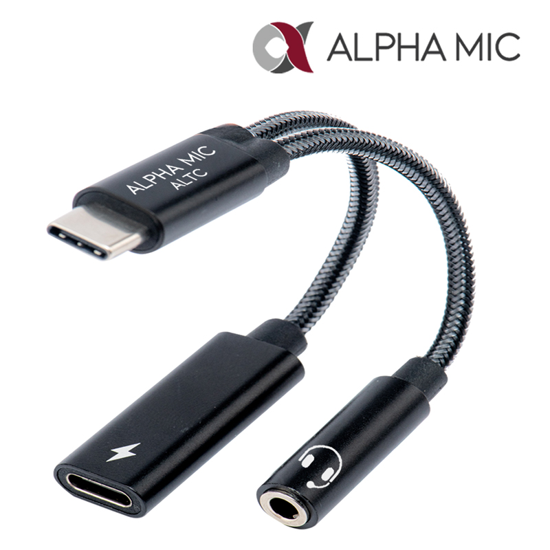 알파믹 C타입 이어폰 마이크 연결 변환 고속 충전 듀얼 젠더 USB Cto3.5 스마트폰