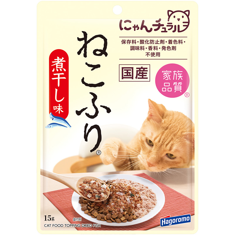일본 멸치 맛 하고로모 푸드 네코후리 후리카케 15g 고양이사료 - 상품 이미지