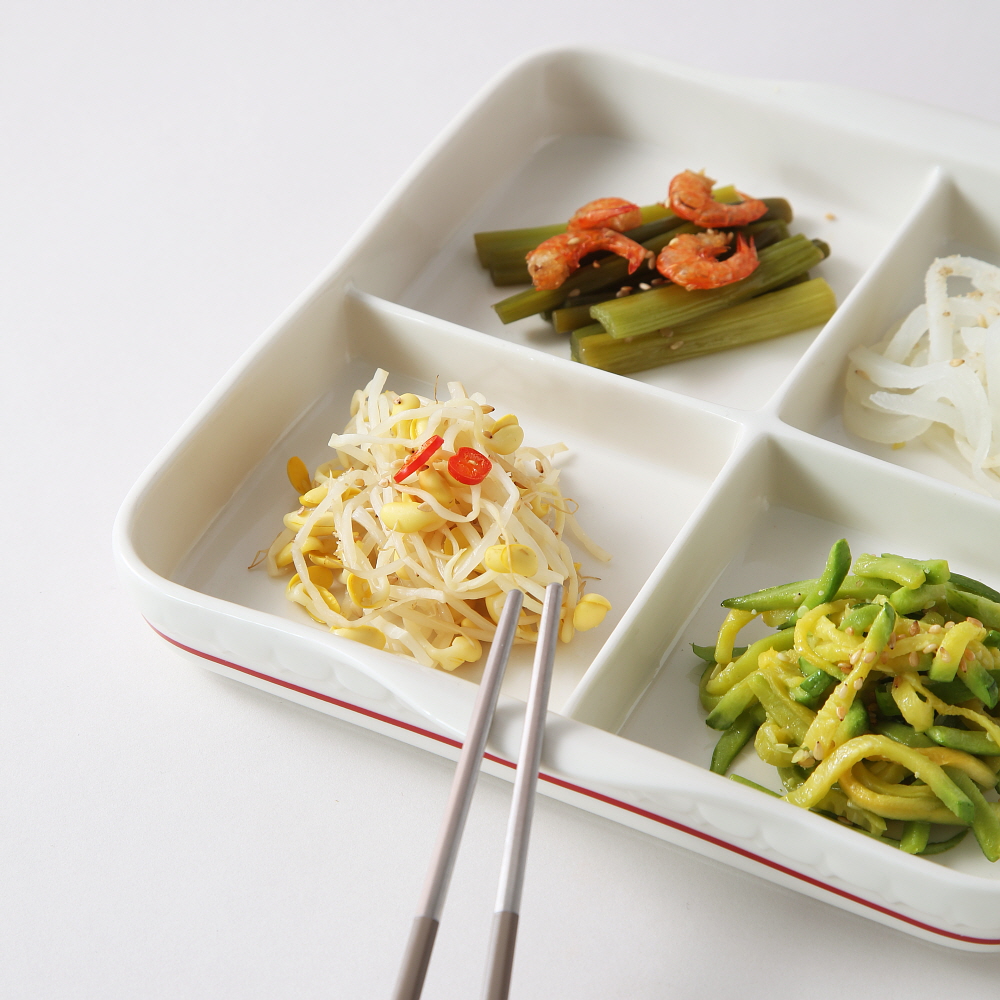 시라쿠스 쉐난고 카디날 빈티지 디저트 카페 도자기 찬기 그릇 / 21.7cm, 사각 4칸나눔접시 - 상세 이미지 3
