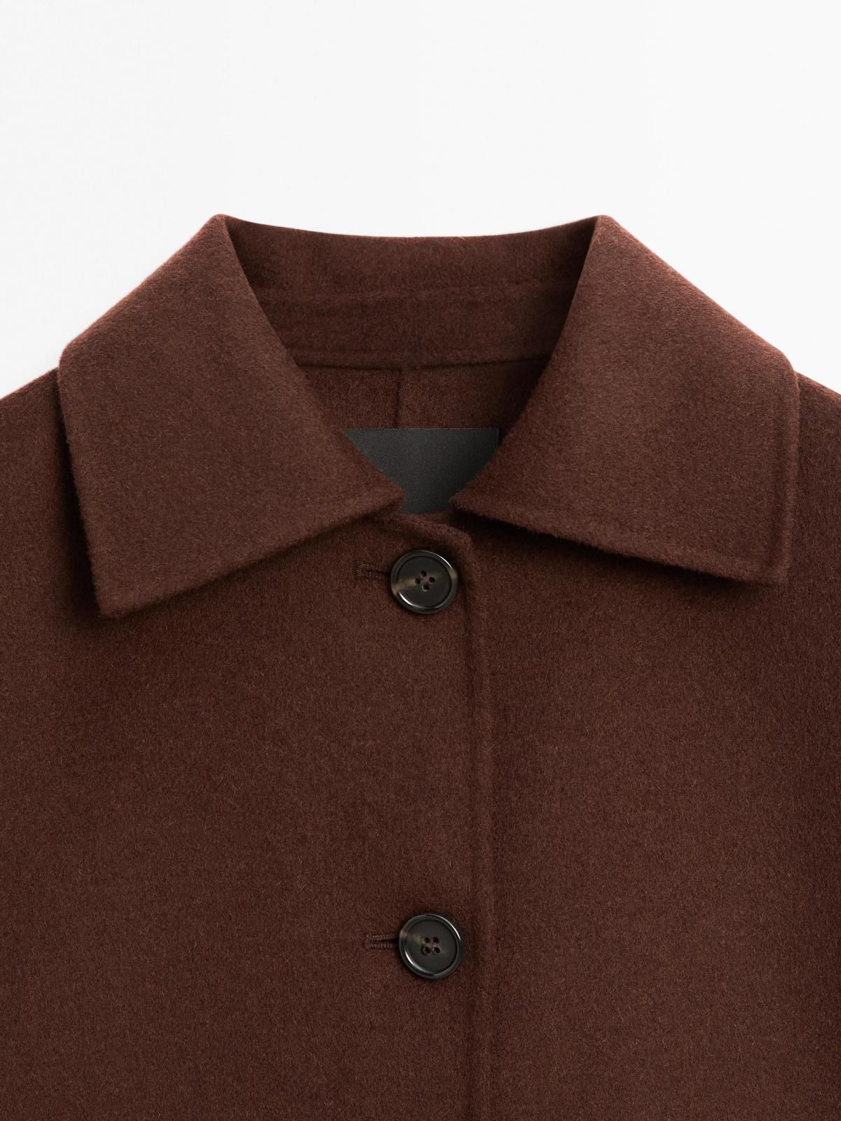 마시모두띠 크롭 울블렌드 셔츠카라 재킷 6419/969 BURGUNDY - 상세 이미지 5
