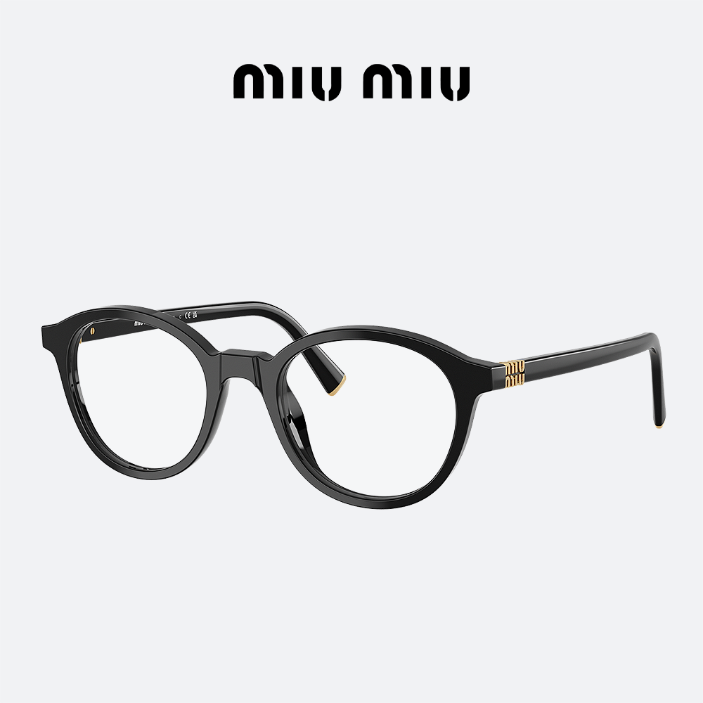 미우미우 안경 MIUMIU MU02WVF 16K1O1 블랙 라운드 뿔테 (입고예정) - 상세 이미지 2