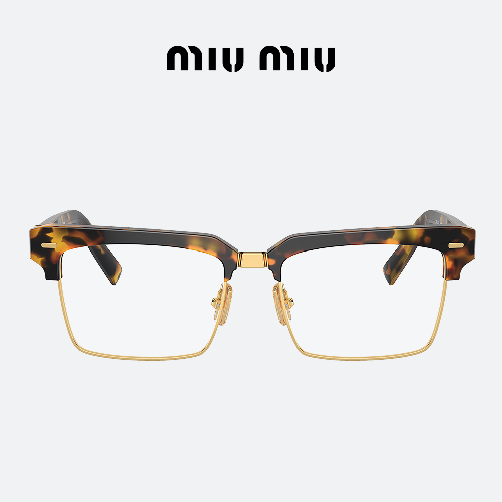 미우미우 안경 MIUMIU MU11XV VAU1O1 허니하바나 사각 하금테 - 상품 이미지