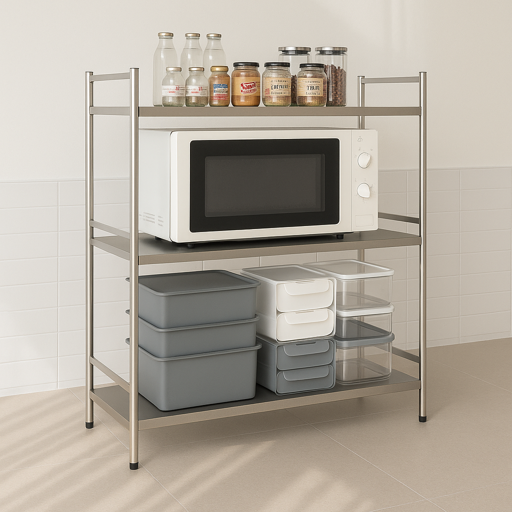 스텐선반 철제 수납선반 다용도 팬트리 시스템 모듈 선반장 600 3단