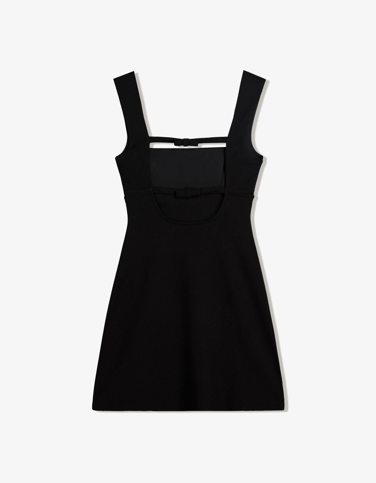 버쉬카 페미닌 리본포인트 블랙 미니 원피스 5588/360 BLACK - 상세 이미지 4