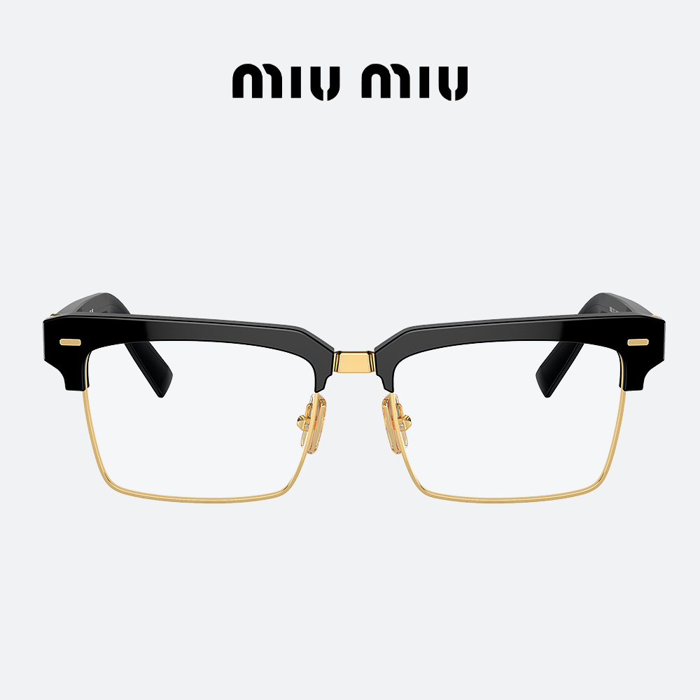 미우미우 안경 MIUMIU MU11XV 16K1O1 블랙 사각 하금테(입고예정) - 상품 이미지