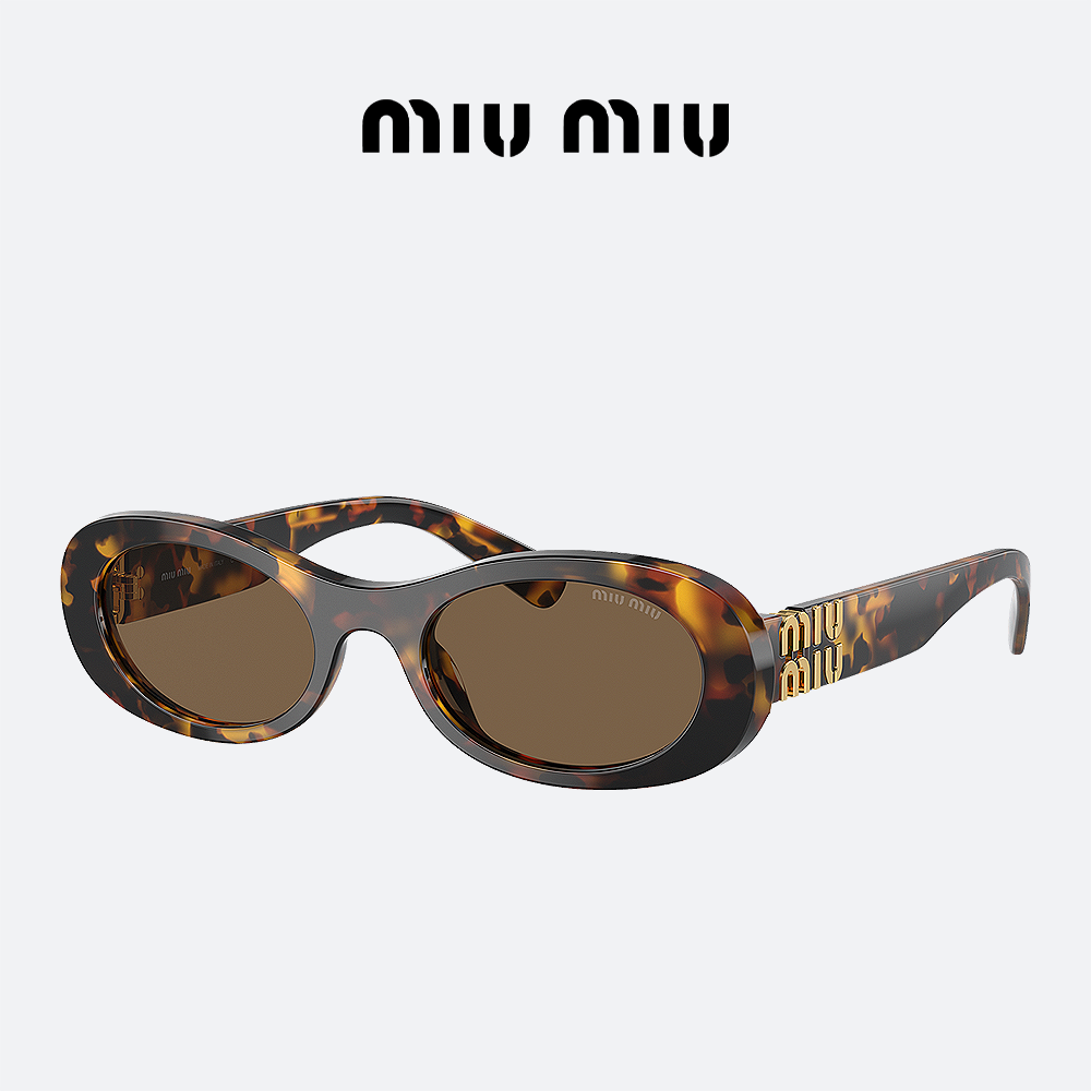 미우미우 선글라스 MIUMIU MU06ZS VAU06B 호피 오벌 뿔테 - 상세 이미지 2