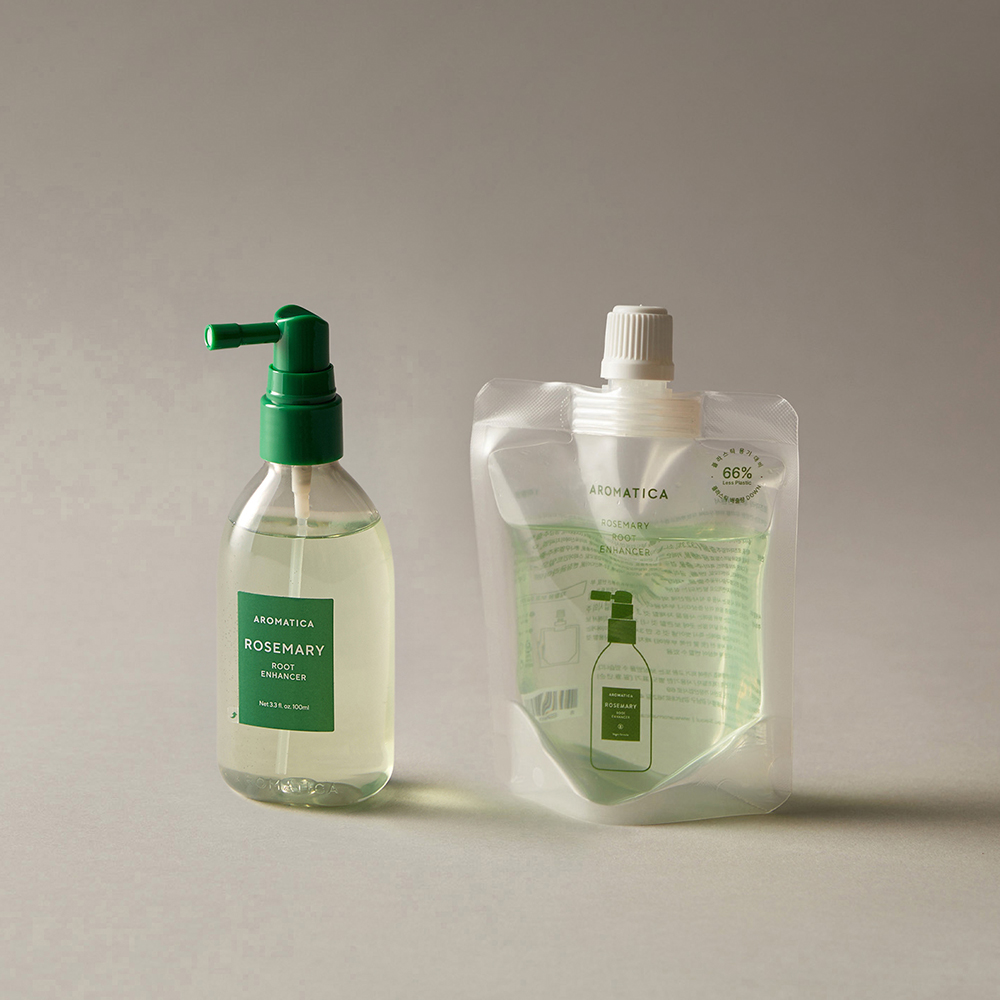 아로마티카 두피 토닉 본품 & 리필 세트 (100ML+100ML) 두피 스프레이 강화 탈모 케어 헤어토닉 앰플 쿨링 보습