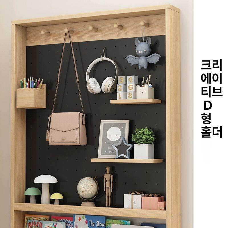 문뒤수납장 틈새수납장 벽선반 따뜻한 수납장 인테리어 원목색상 70x178x10홀 - 상세 이미지 4