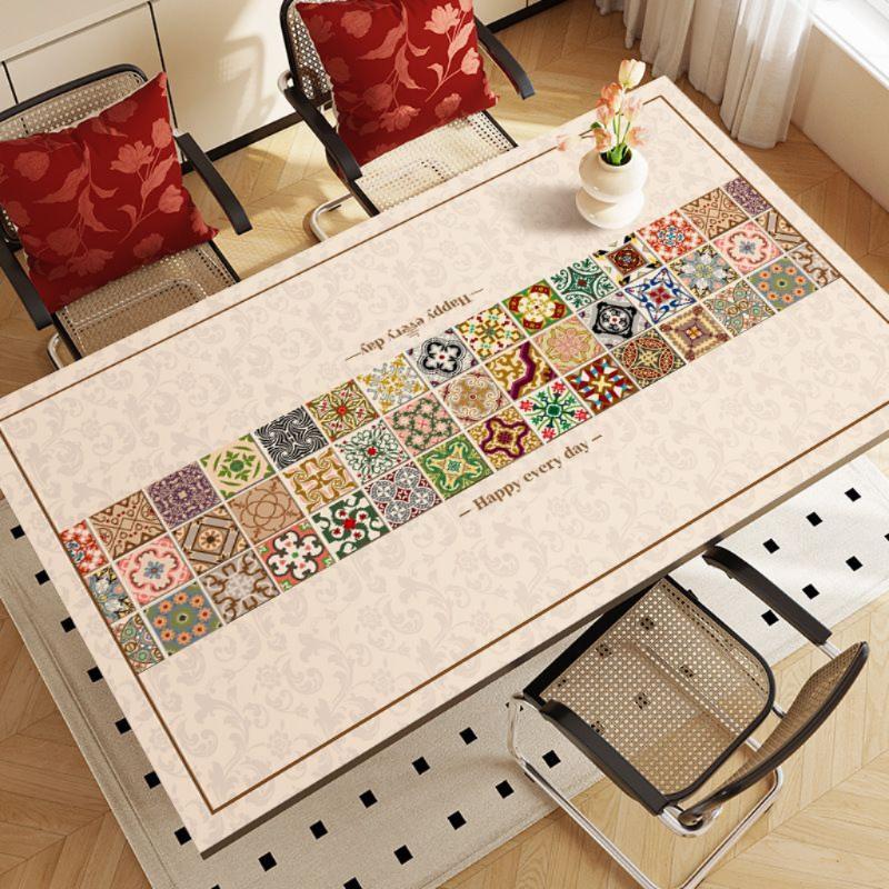 팝아트 식탁매트 실리콘 가죽 테이블보 책상 바닥 패드 A 60x120CM