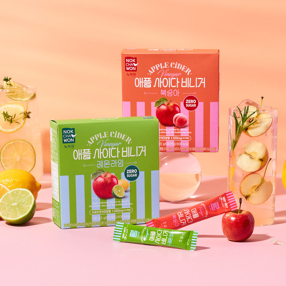 녹차원 1+1 애플 사이다 비니거 레몬라임/복숭아 30스틱 골라담기