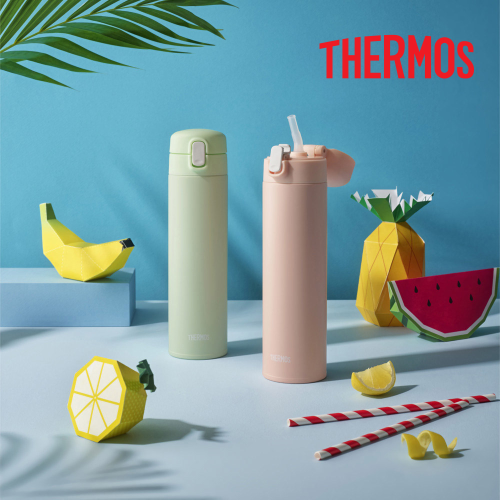 써모스 슬림 스트로 텀블러 FJM-450K 보냉병 450ml 사무실 빨대 포함 - 상품 이미지