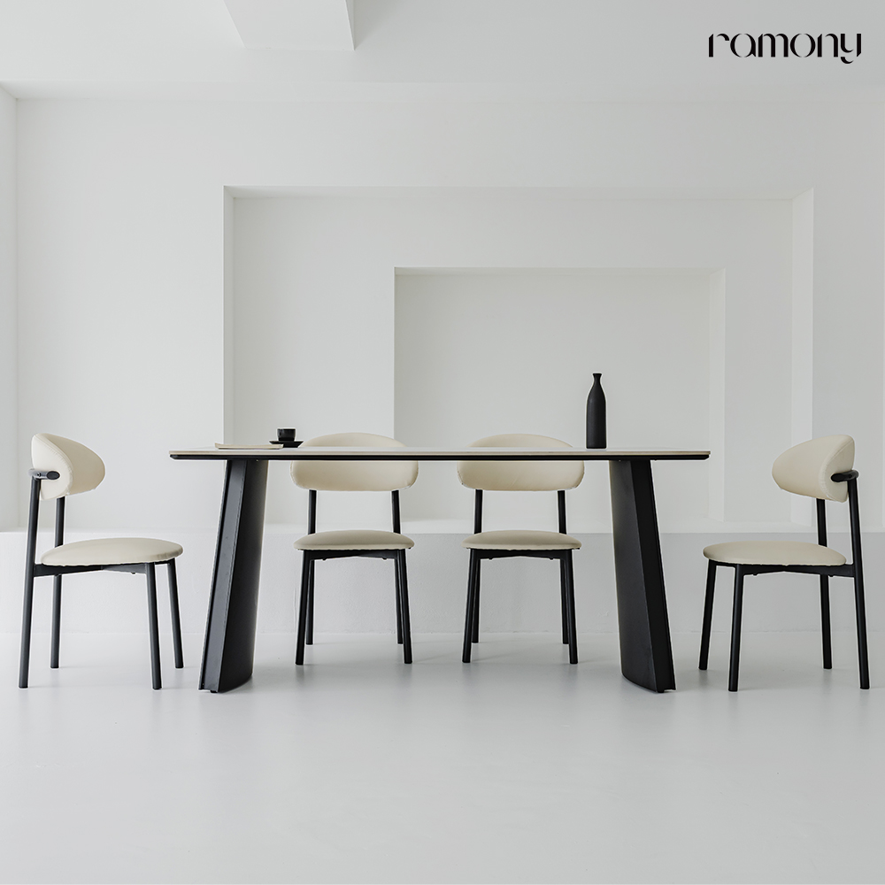 라모니 프리미엄 포세린 세라믹 4인용 식탁 30T 모던화이트 1600