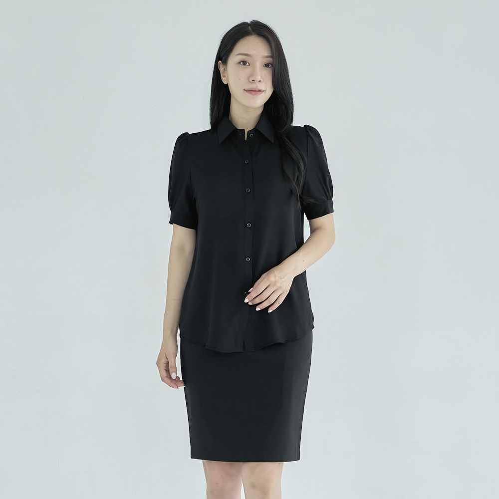 여자셔츠 카라셔츠 기본블라우스 반팔셔츠 퍼프셔츠