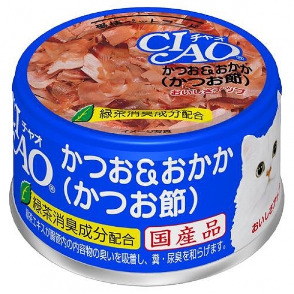 일본 가다랑어 & 가쓰오부시 이나바 펫푸드 CIAO 챠오 캔 85g A-10 고양이사료 - 메인 이미지