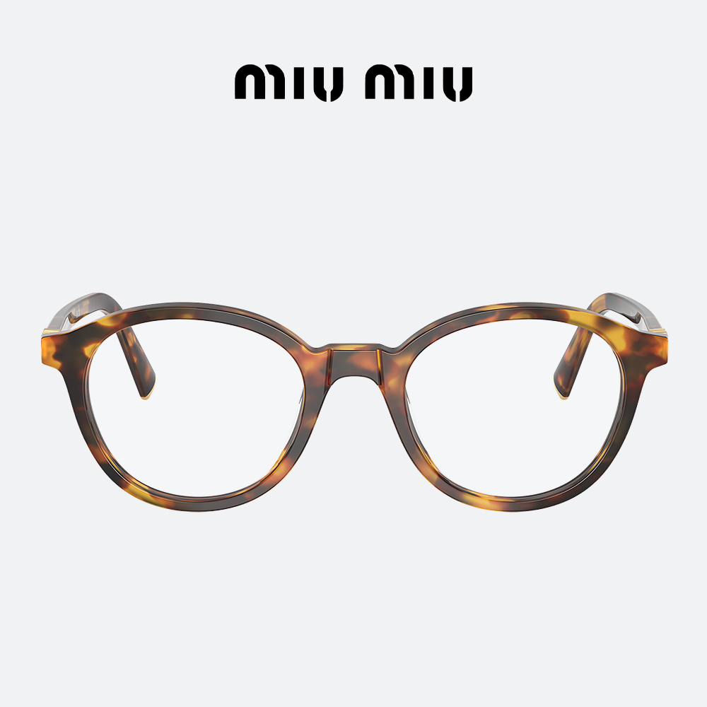미우미우 안경 MIUMIU MU02WVF 14L1O1 허니하바나 라운드 뿔테 (입고예정) - 상품 이미지