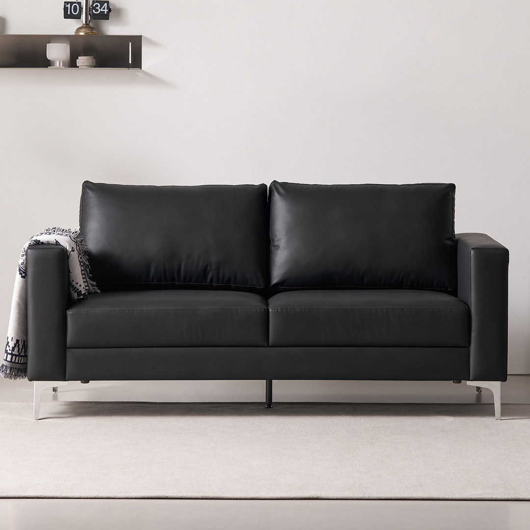 [수오]데이 포켓스프링 에어홀 실리콘 가죽 소파 3인용