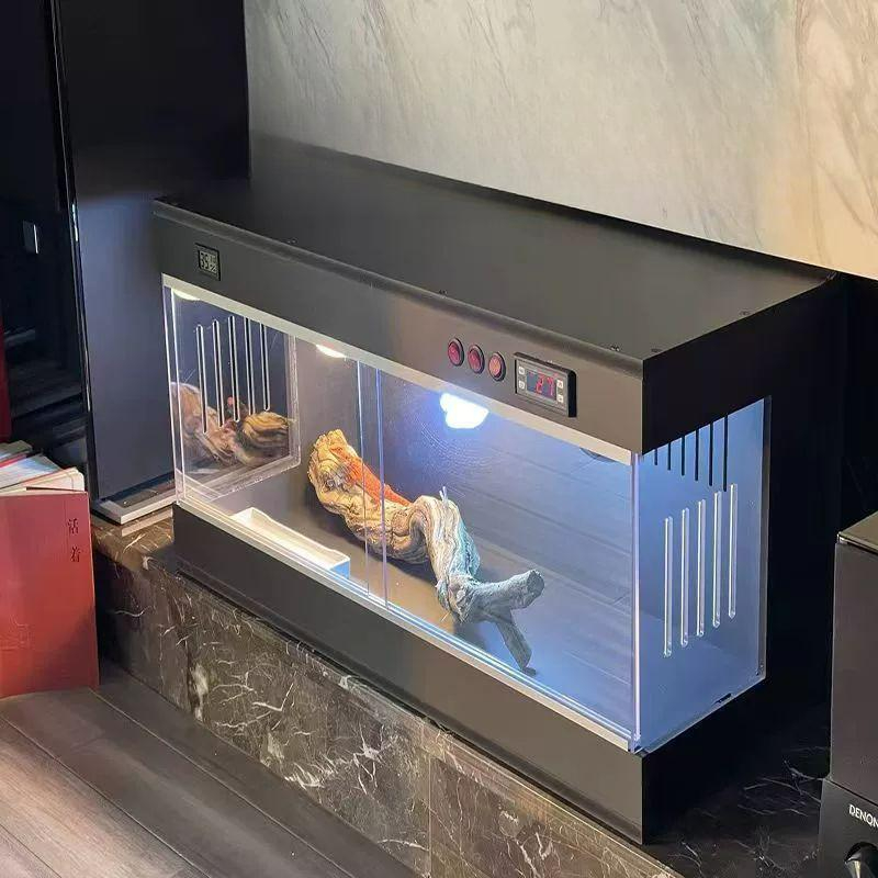 포맥스사육장 육지거북이 파노라마 애완동물 사육장 파충류 레오파드 게코 80X40X40 화이트 + 3등받이 - 상품 이미지