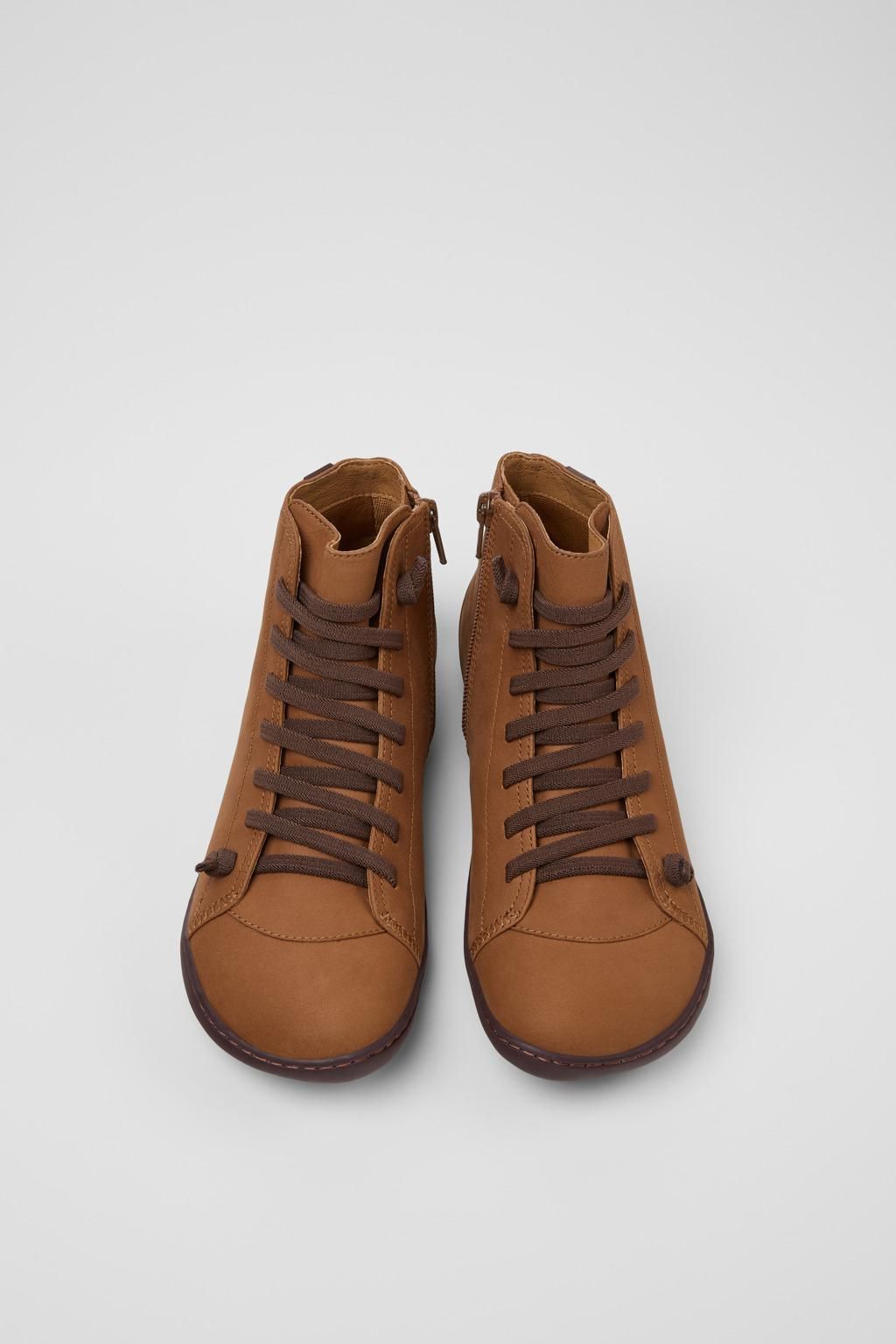 캠퍼 브라운 여성 리사이클 레더 미들부츠 Peu K400509-026 BROWN - 상세 이미지 4