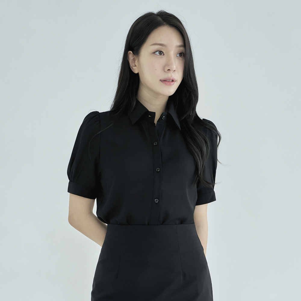 여자셔츠 카라셔츠 기본블라우스 반팔셔츠 퍼프셔츠
