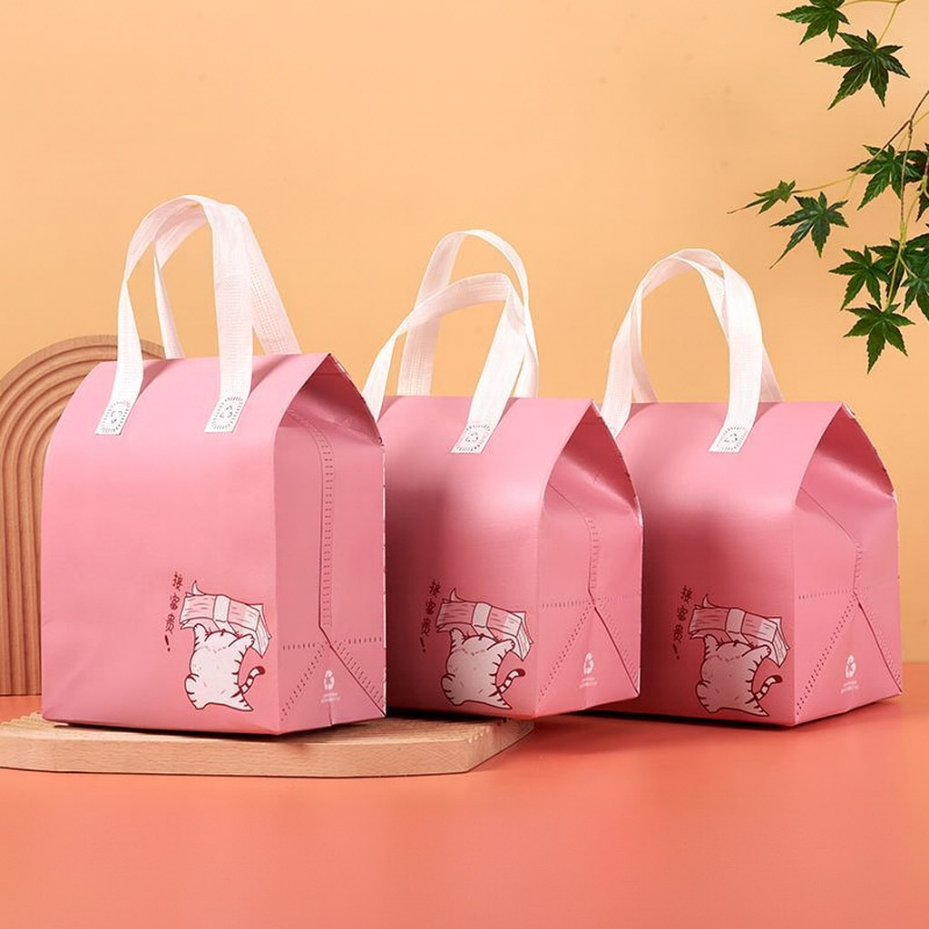 고양이 테이크아웃 보냉백 싱글 소 중 택1 일회용 은박 점심도시락 보온쿨러백 런치 캠핑
