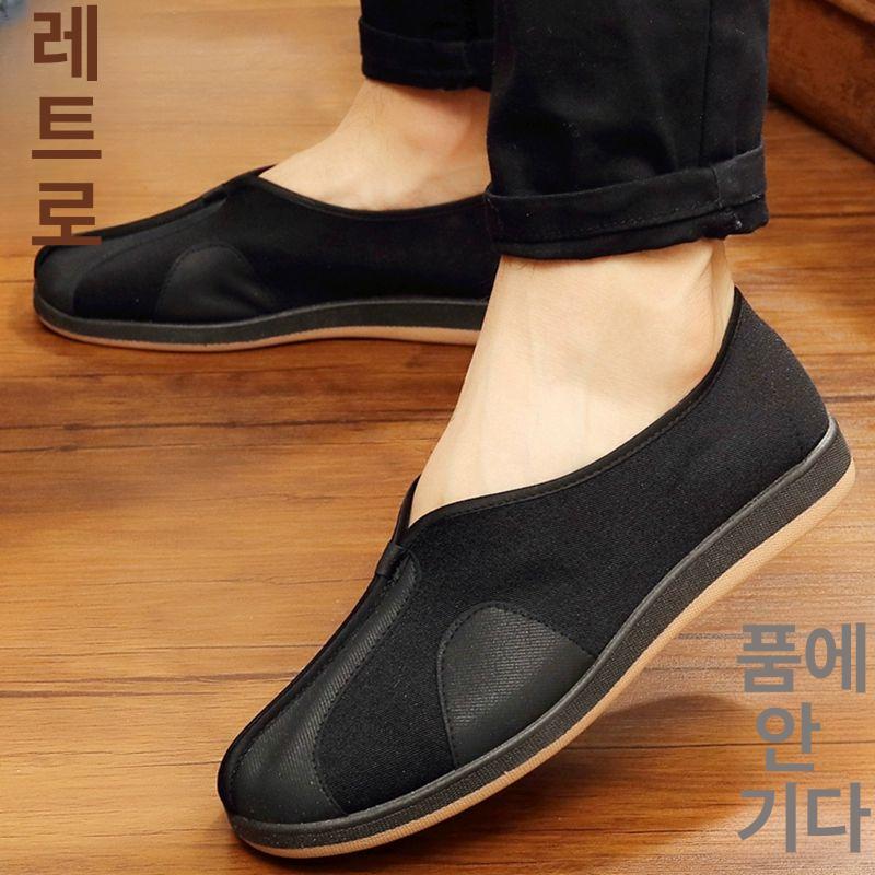 남자 국악신발 곤룡포 개량한복신발 개량 블랙 플랫 슈즈 - 상세 이미지 2