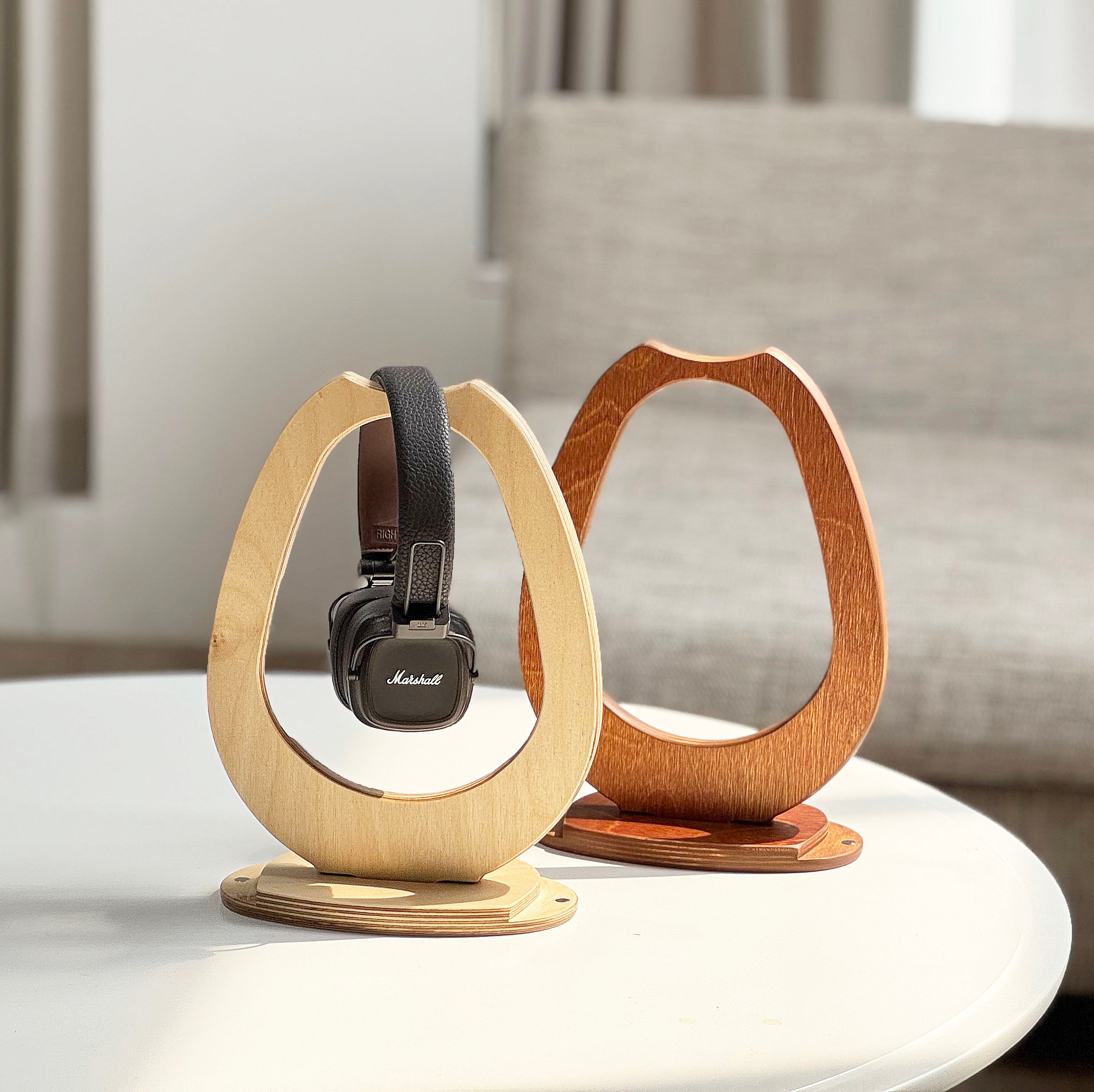 양장박웍스 헤드셋 거치대 크림 원목 에어팟맥스 소니 헤드폰 걸이